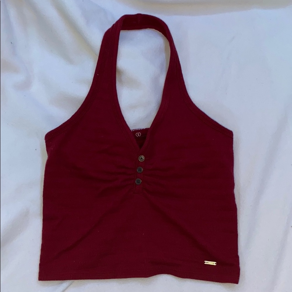 Red halter top Hollister